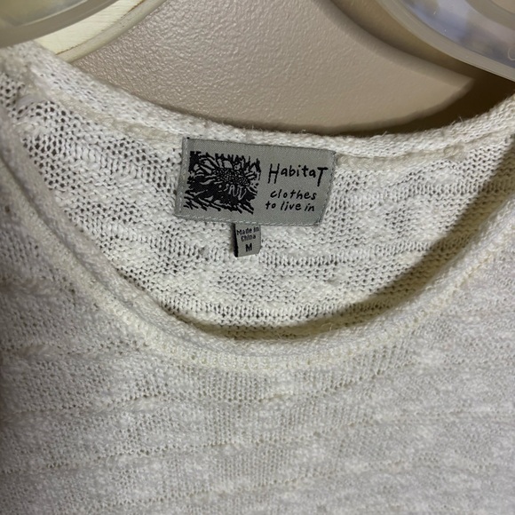 Habitat Clothes to Live In Cotton Sweater Textured Tunic Asymmetrical Hem Sz M - Picture 5 of 11